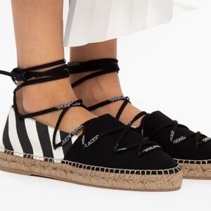Off-White Arrows Lace-Up Black & White Espadrilles